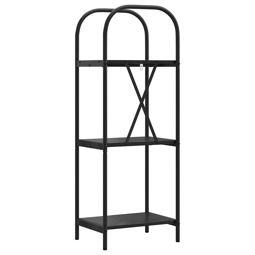 Könyvespolc 3 szintes 40 x 30 x 109 cm Szerelt fa Fekete tölgy
