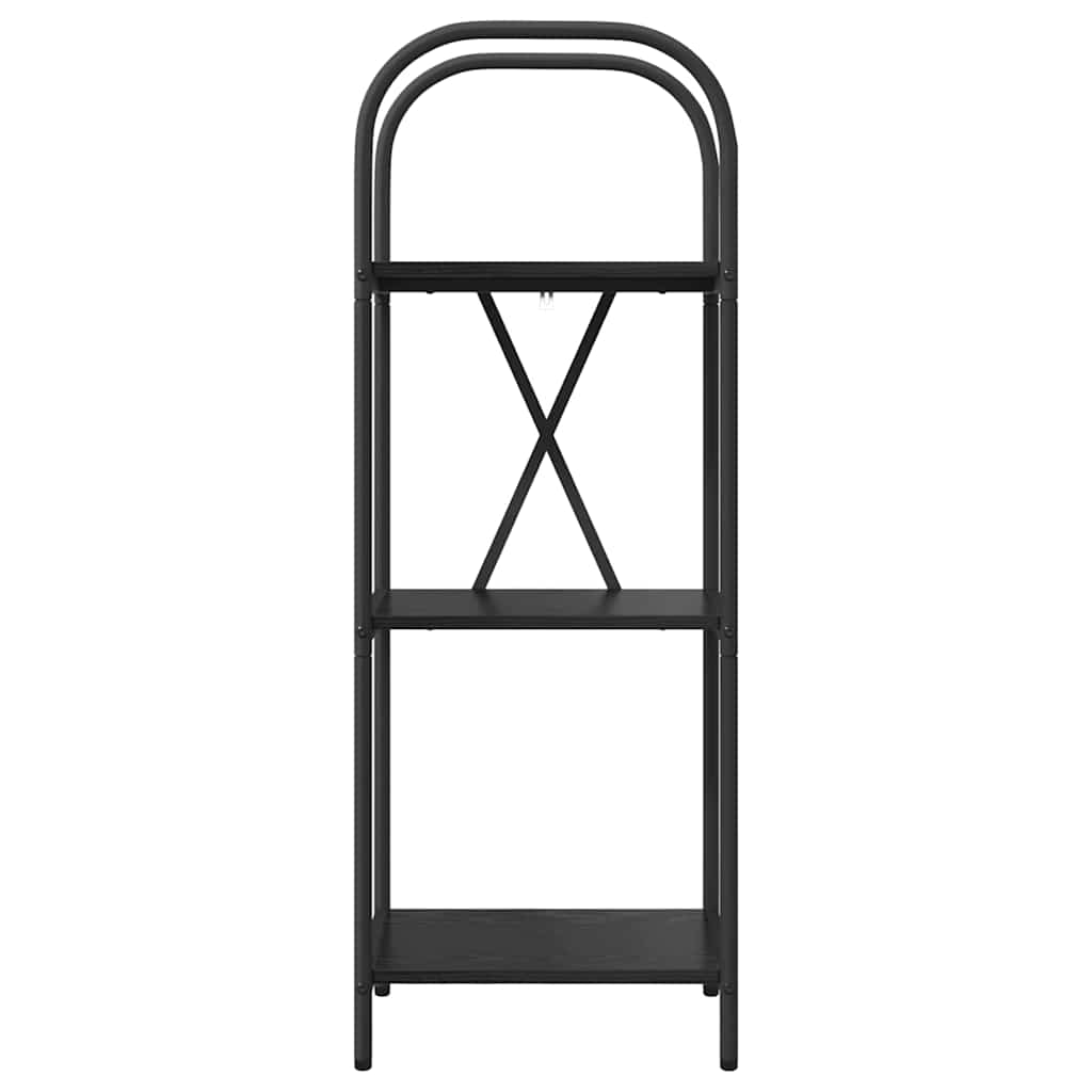 Könyvespolc 3 szintes 40 x 30 x 109 cm Szerelt fa Fekete tölgy