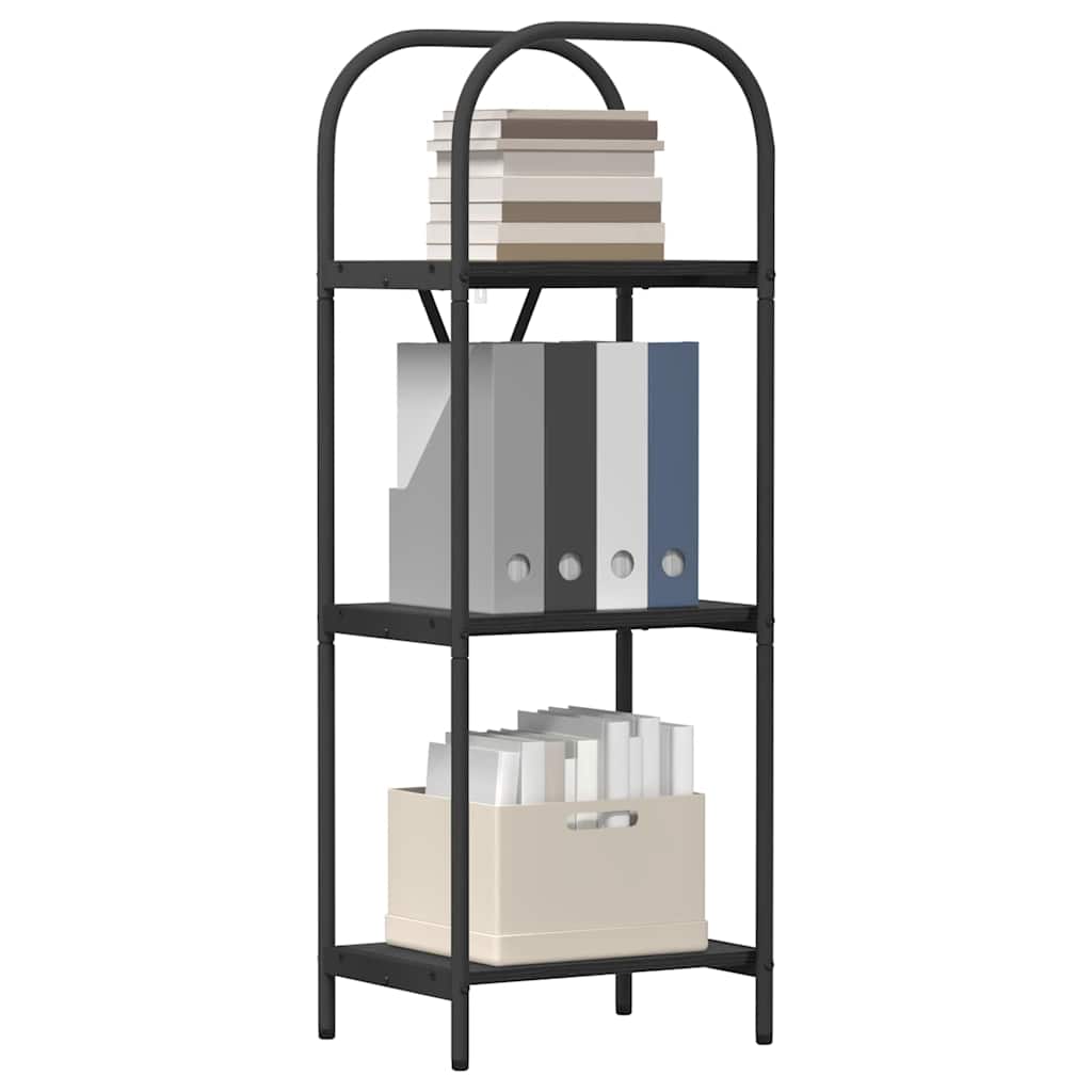 Könyvespolc 3 szintes 40 x 30 x 109 cm Szerelt fa Fekete tölgy