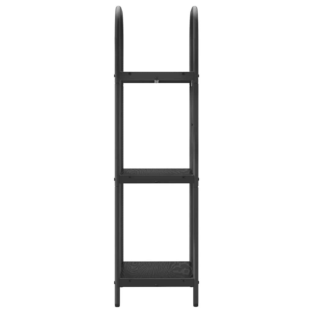 Könyvespolc 3 szintes 40 x 30 x 109 cm Szerelt fa Fekete tölgy