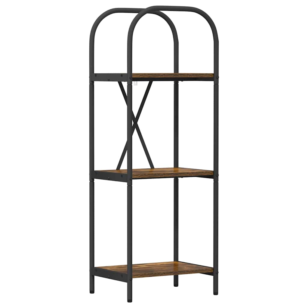 Könyvespolc 3 szintes 40 x 30 x 109 cm Szerelt fa Füstölt tölgy