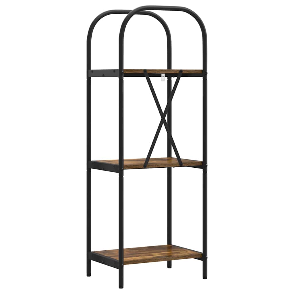 Könyvespolc 3 szintes 40 x 30 x 109 cm Szerelt fa Füstölt tölgy
