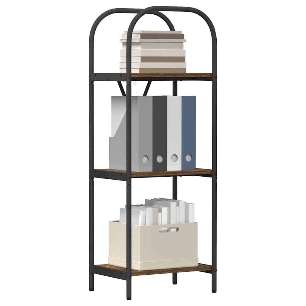 Könyvespolc 3 szintes 40 x 30 x 109 cm Szerelt fa Füstölt tölgy
