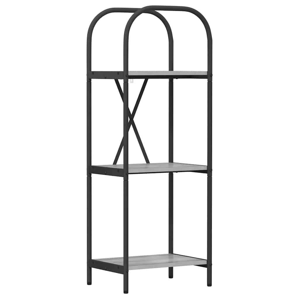 Könyvespolc 3 szintes 40 x 30 x 109 cm Szerelt fa Szürke Sonoma