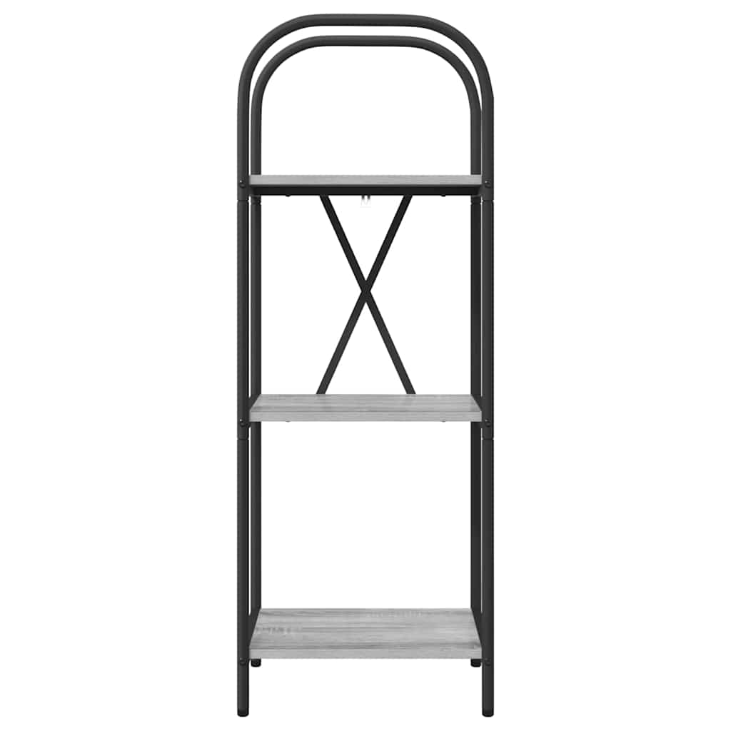 Könyvespolc 3 szintes 40 x 30 x 109 cm Szerelt fa Szürke Sonoma