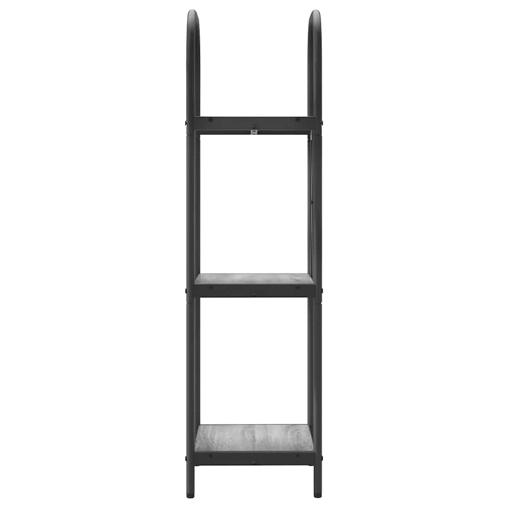 Könyvespolc 3 szintes 40 x 30 x 109 cm Szerelt fa Szürke Sonoma