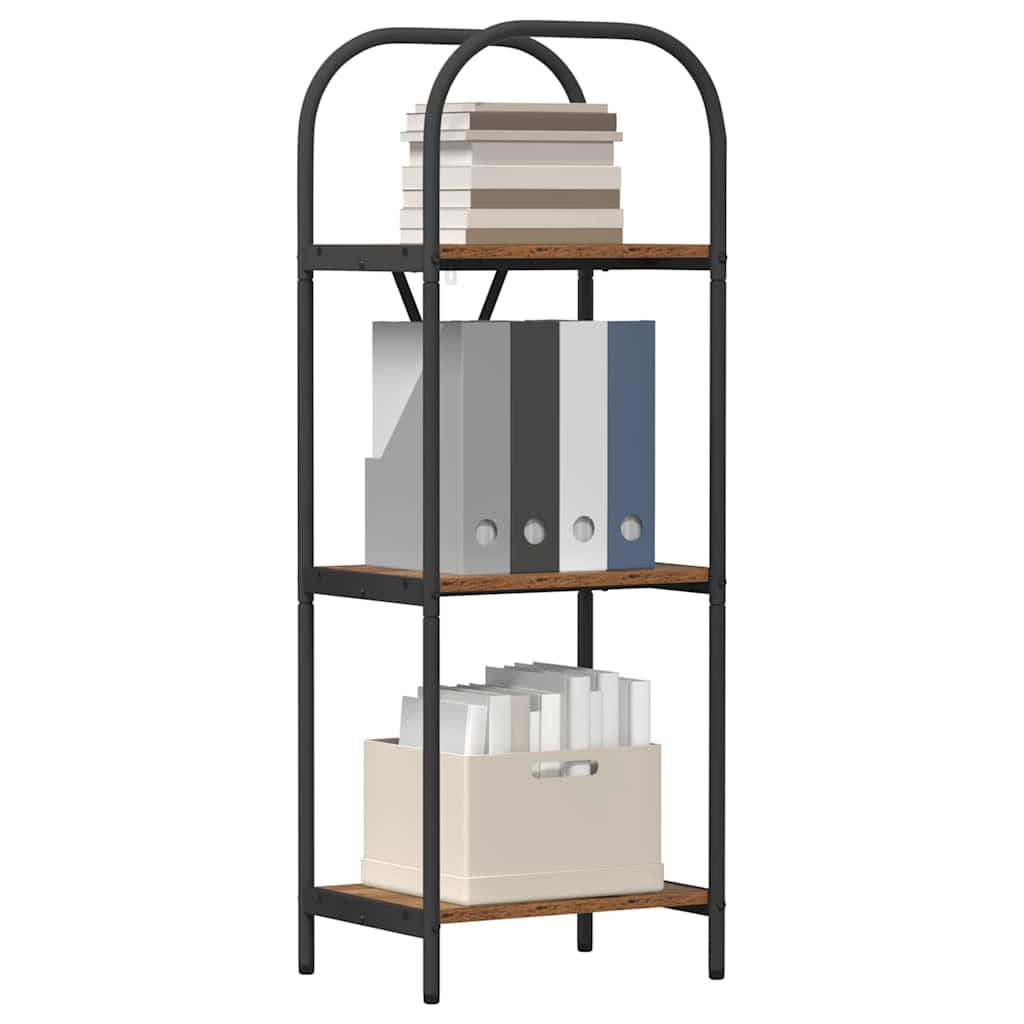 Könyvespolc 3 szintes 40 x 30 x 109 cm Szerelt fa Öreg fa