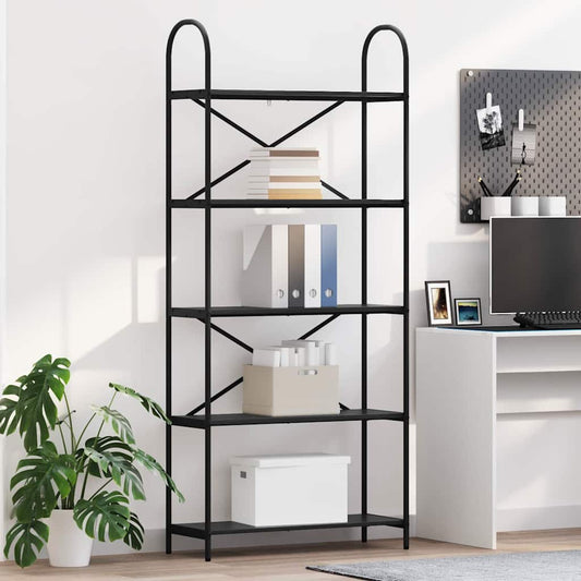 Könyvespolc Fekete tölgy 80 x 30 x 183 cm Faanyag