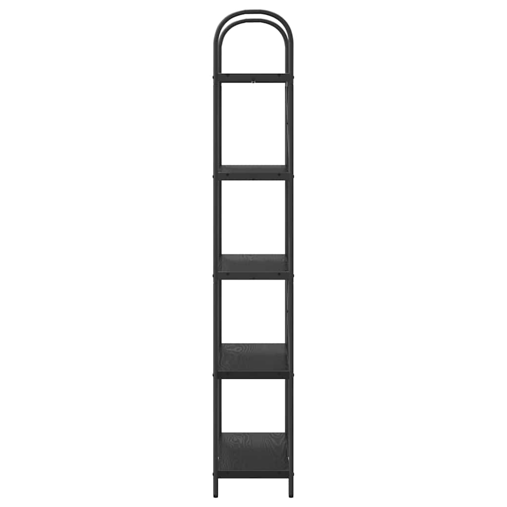 Könyvespolc 5 szintes 80 x 30 x 183 cm Szerelt fa Fekete tölgy