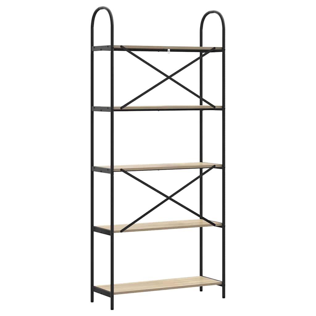 Könyvespolc 5 szintes 80 x 30 x 183 cm Szerelt fa Sonoma tölgy
