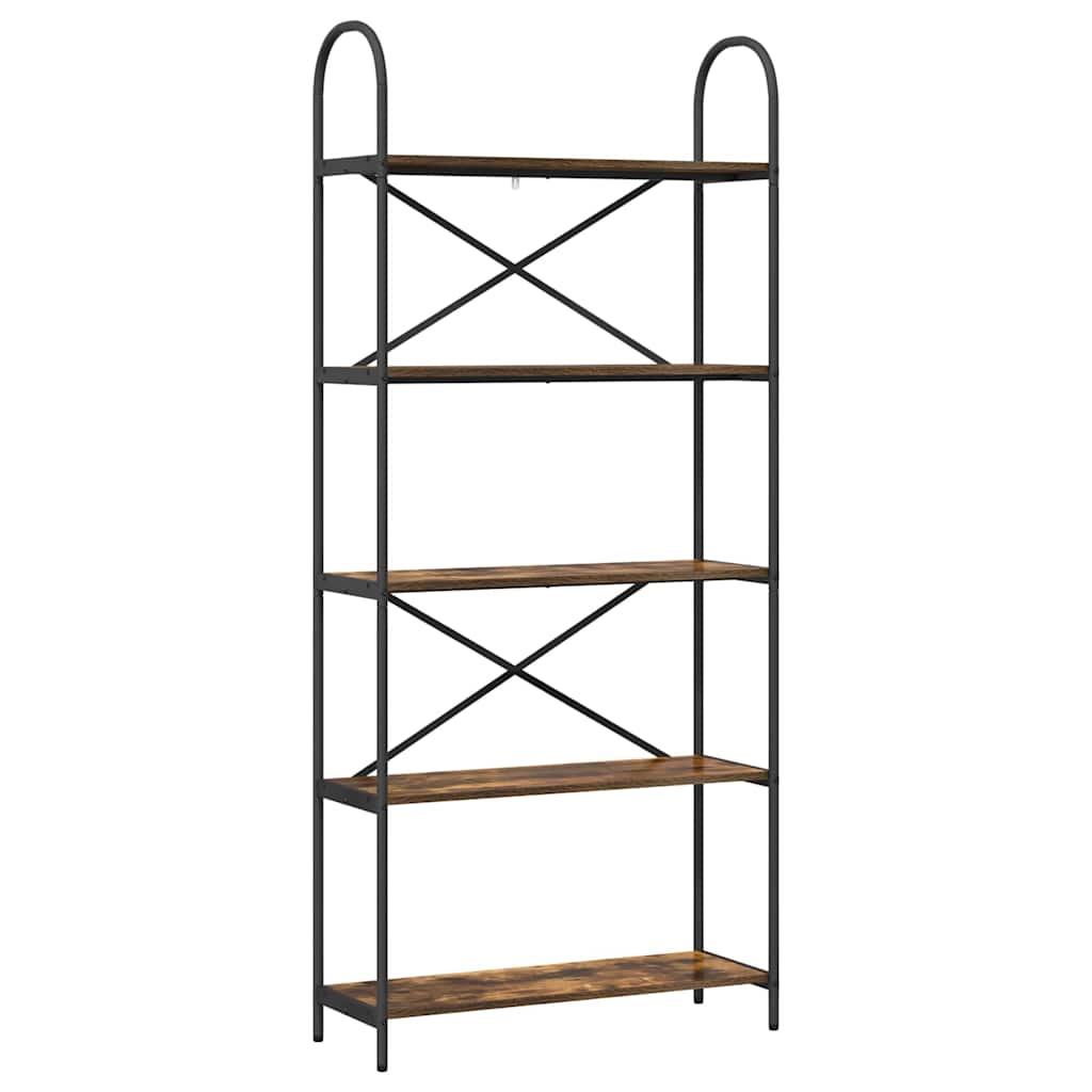 Könyvespolc 5 szintes 80 x 30 x 183 cm Szerelt fa Füstölt tölgy