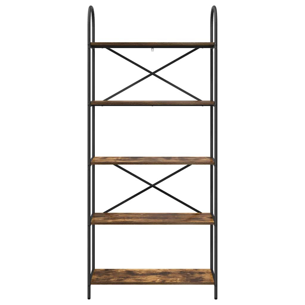 Könyvespolc 5 szintes 80 x 30 x 183 cm Szerelt fa Füstölt tölgy