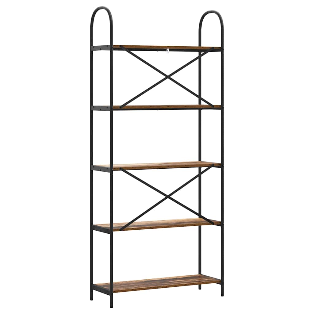 Könyvespolc 5 szintes 80 x 30 x 183 cm Szerelt fa Öreg fa