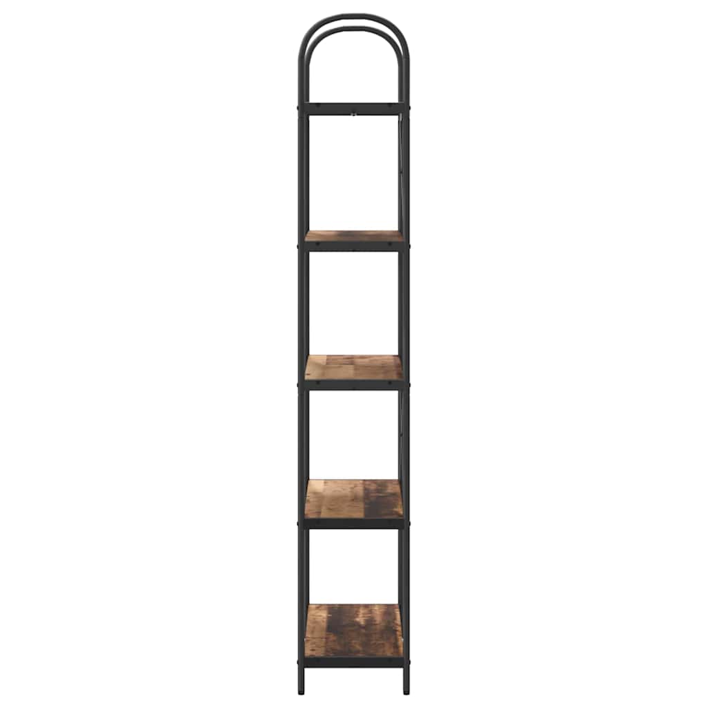 Könyvespolc 5 szintes 80 x 30 x 183 cm Szerelt fa Öreg fa