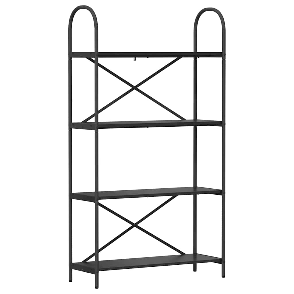 Könyvespolc 4 szintes 80 x 30 x 146 cm Szerelt fa Fekete tölgy