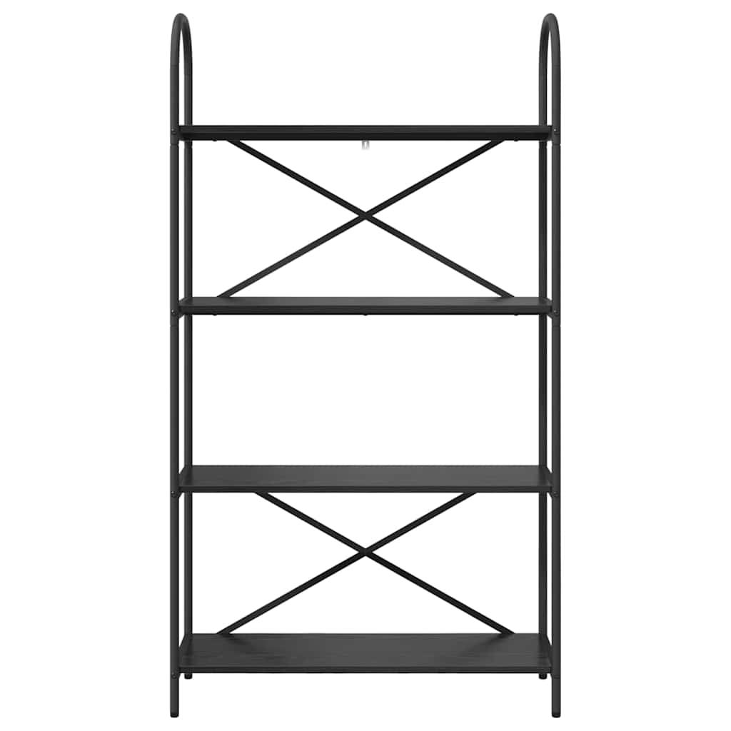 Könyvespolc 4 szintes 80 x 30 x 146 cm Szerelt fa Fekete tölgy