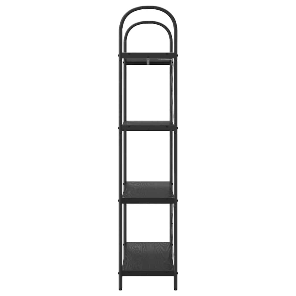 Könyvespolc 4 szintes 80 x 30 x 146 cm Szerelt fa Fekete tölgy