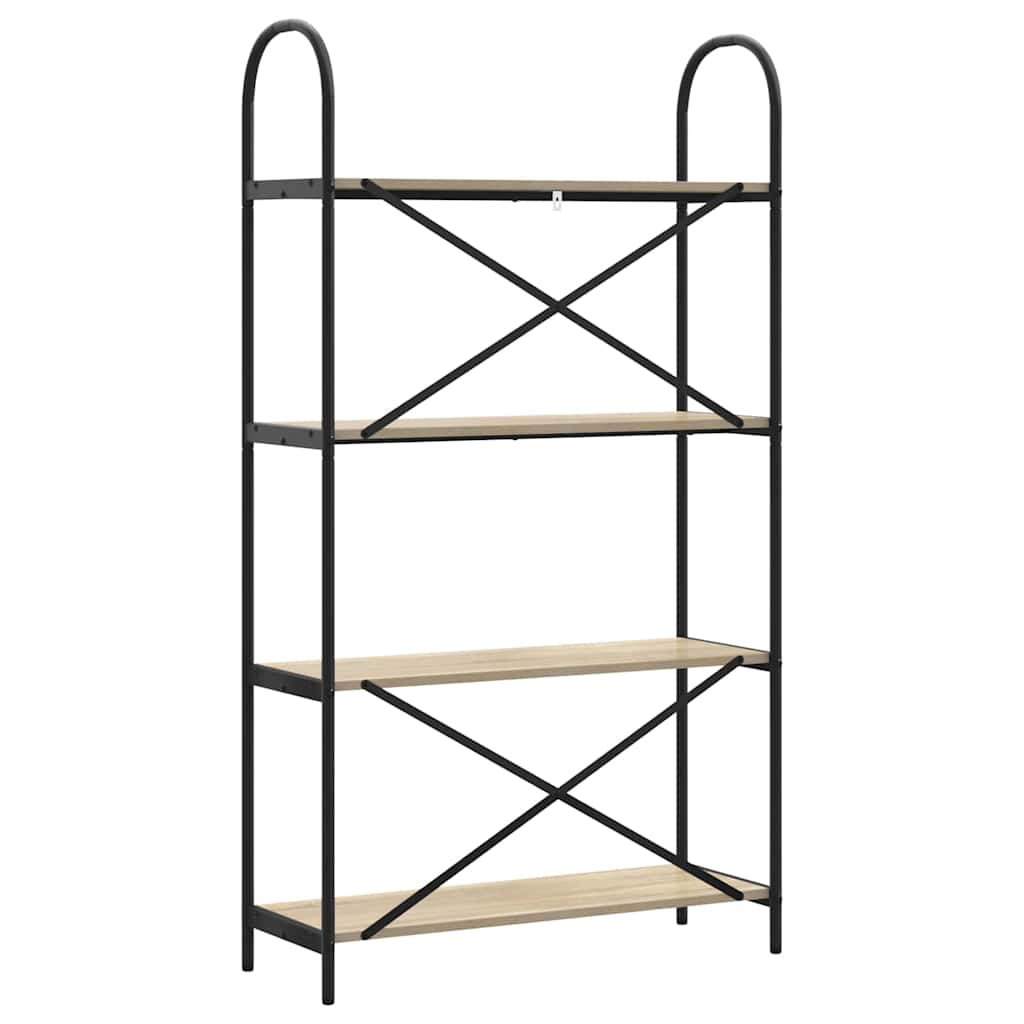 Könyvespolc 4 szintes 80 x 30 x 146 cm Szerelt fa Sonoma tölgy