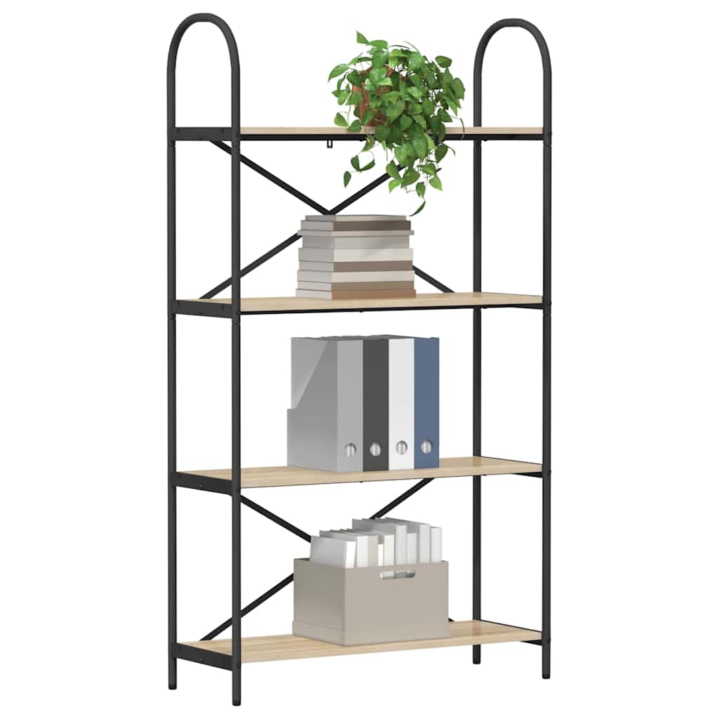 Könyvespolc 4 szintes 80 x 30 x 146 cm Szerelt fa Sonoma tölgy