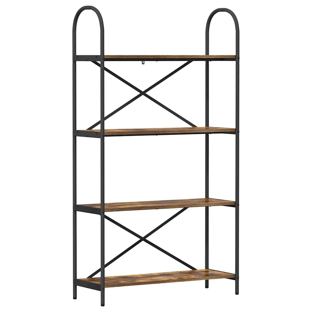 Könyvespolc 4 szintes 80 x 30 x 146 cm Szerelt fa Füstölt tölgy