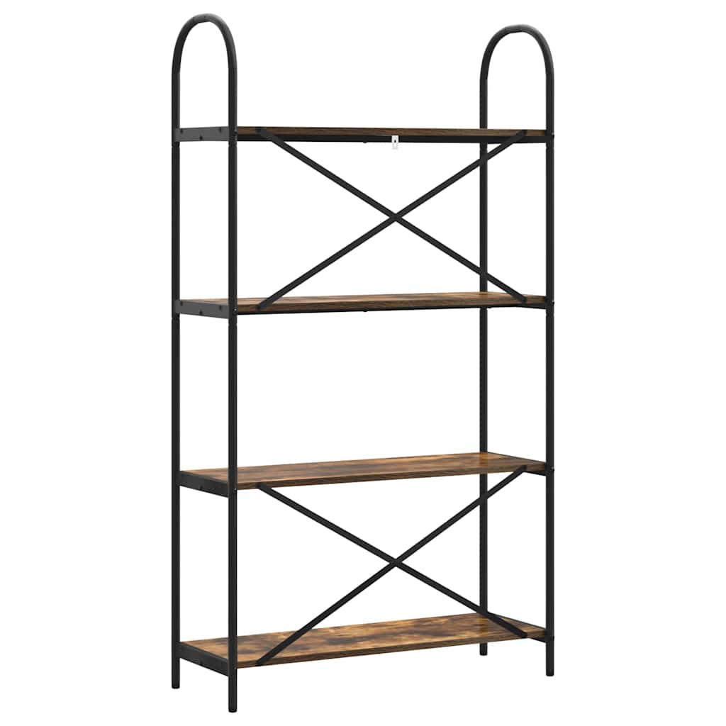 Könyvespolc 4 szintes 80 x 30 x 146 cm Szerelt fa Füstölt tölgy