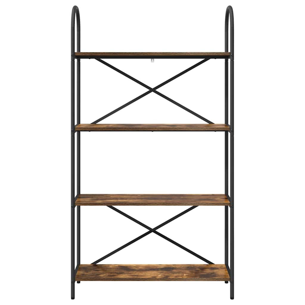 Könyvespolc 4 szintes 80 x 30 x 146 cm Szerelt fa Füstölt tölgy