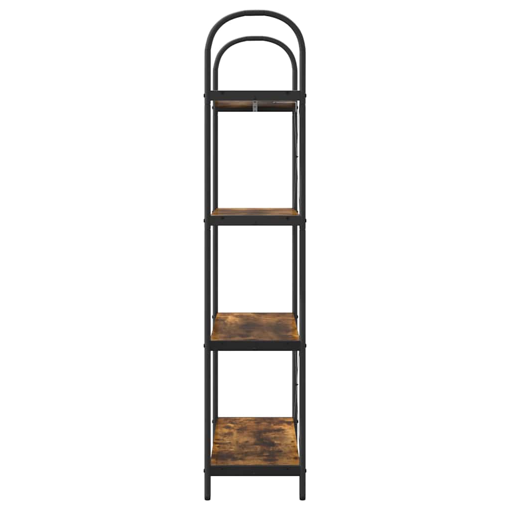 Könyvespolc 4 szintes 80 x 30 x 146 cm Szerelt fa Füstölt tölgy