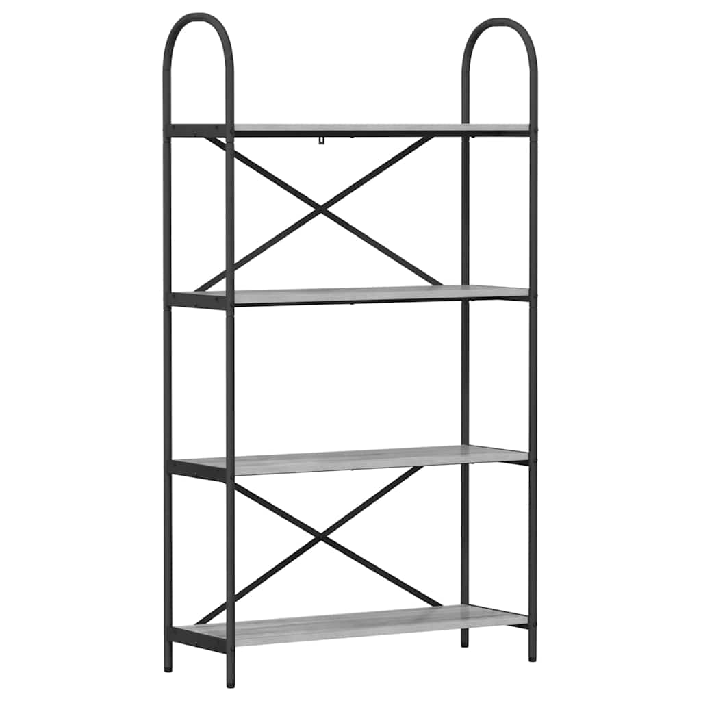 Könyvespolc 4 szintes 80 x 30 x 146 cm Szerelt fa Szürke Sonoma