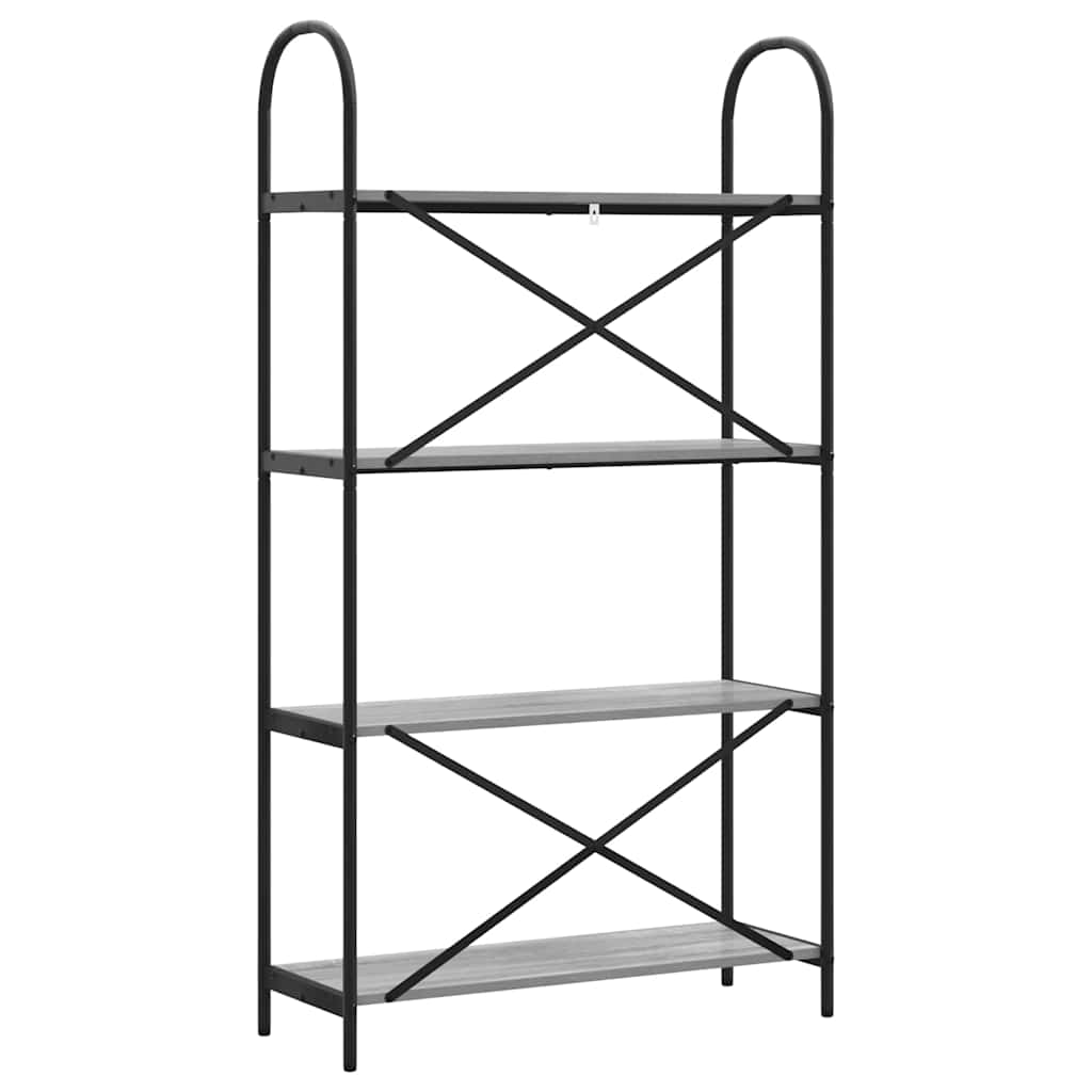 Könyvespolc 4 szintes 80 x 30 x 146 cm Szerelt fa Szürke Sonoma