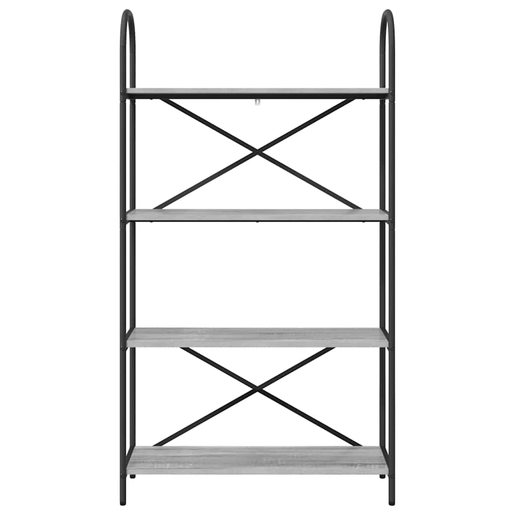 Könyvespolc 4 szintes 80 x 30 x 146 cm Szerelt fa Szürke Sonoma