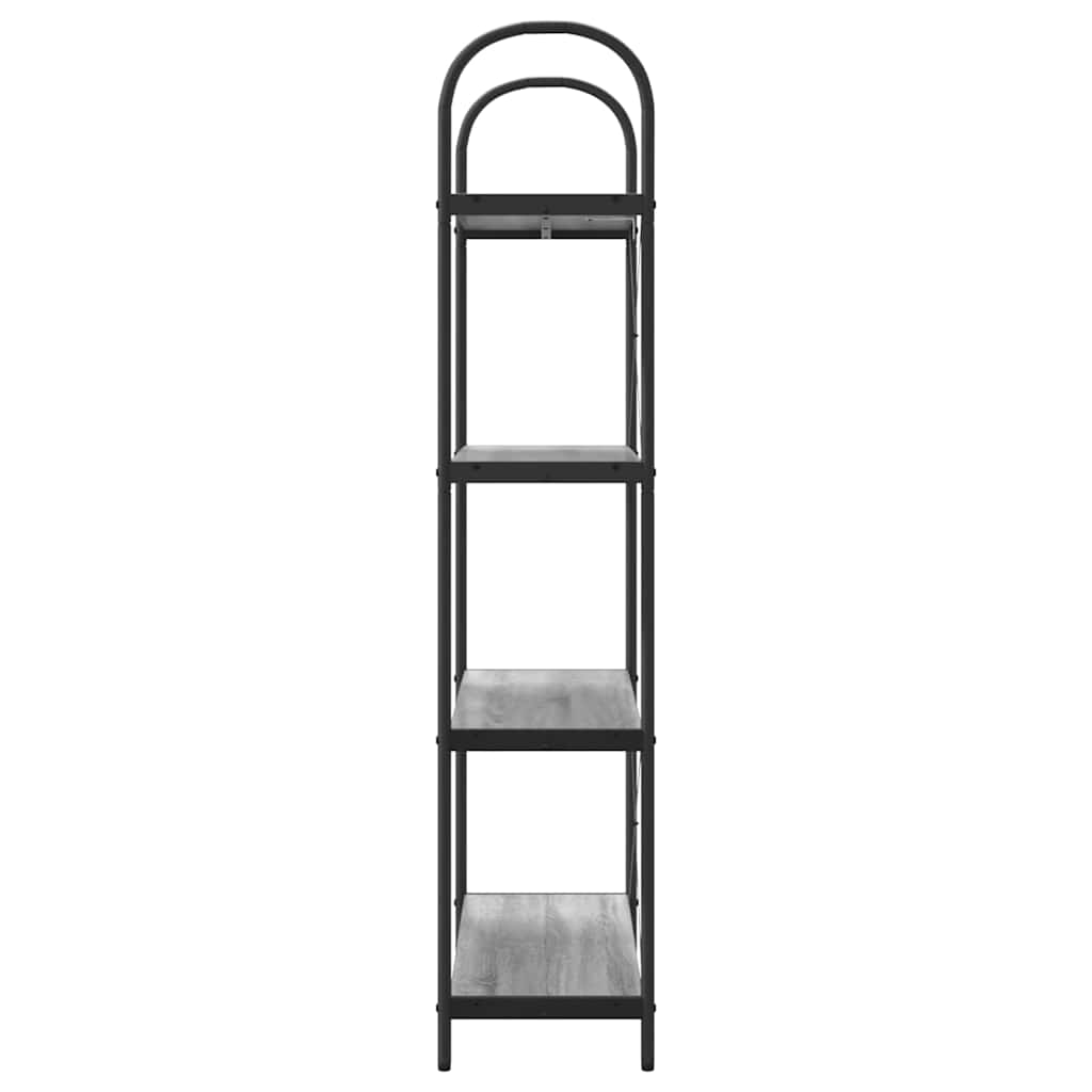 Könyvespolc 4 szintes 80 x 30 x 146 cm Szerelt fa Szürke Sonoma