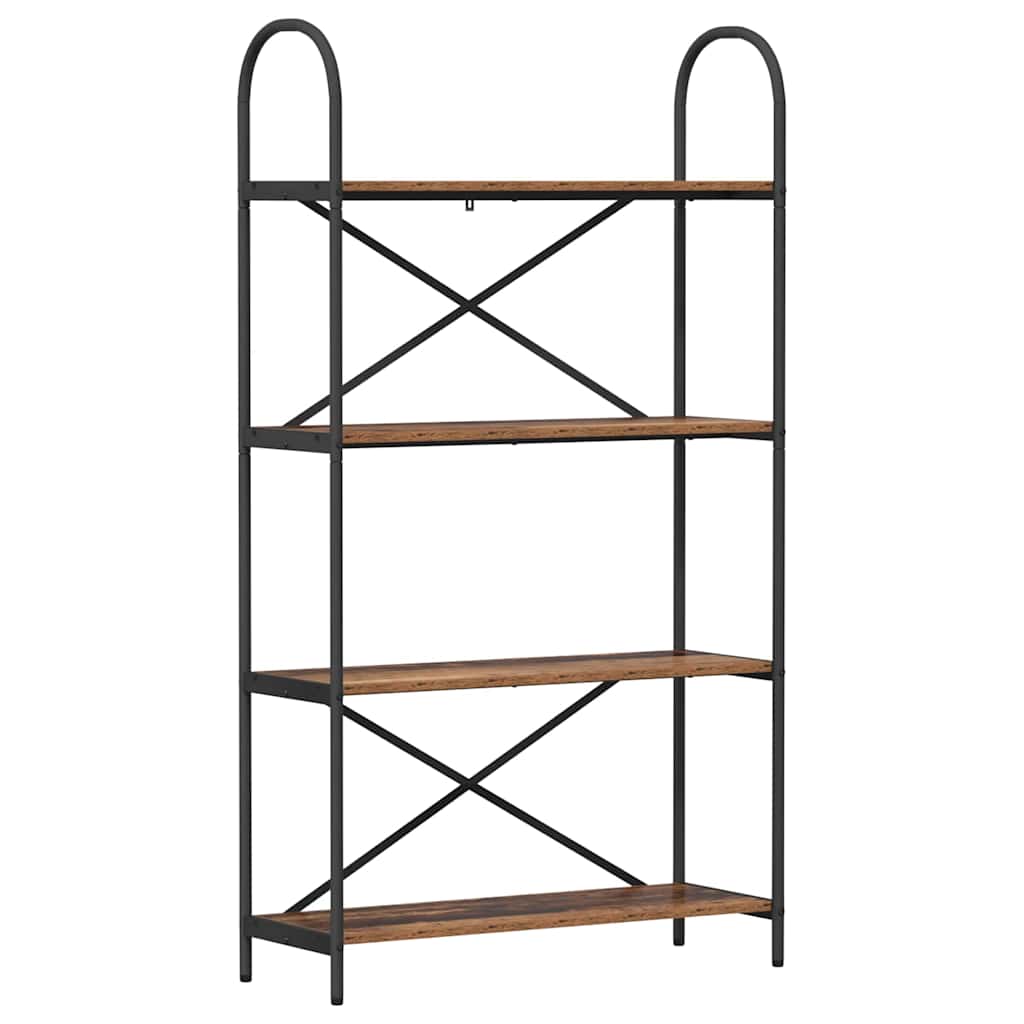 Könyvespolc 4 szintes 80 x 30 x 146 cm Szerelt fa Öreg fa