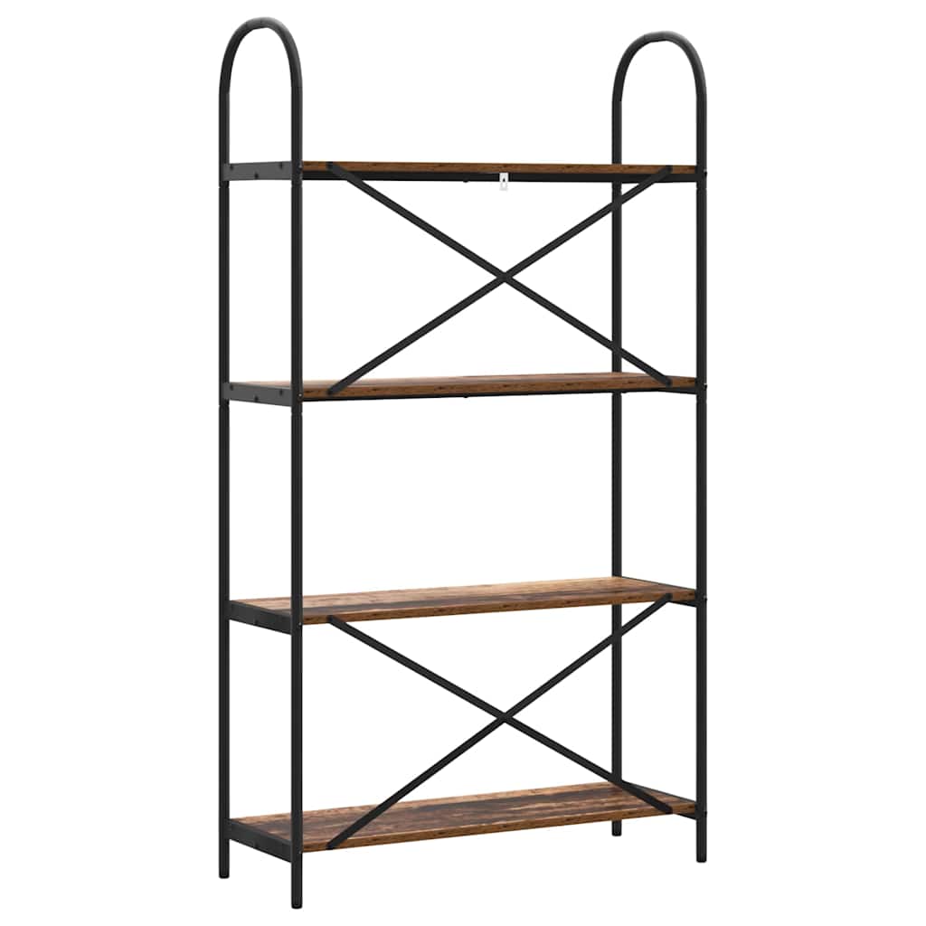 Könyvespolc 4 szintes 80 x 30 x 146 cm Szerelt fa Öreg fa