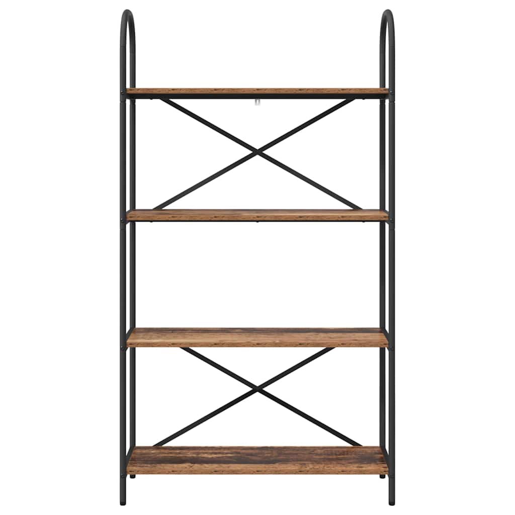 Könyvespolc 4 szintes 80 x 30 x 146 cm Szerelt fa Öreg fa