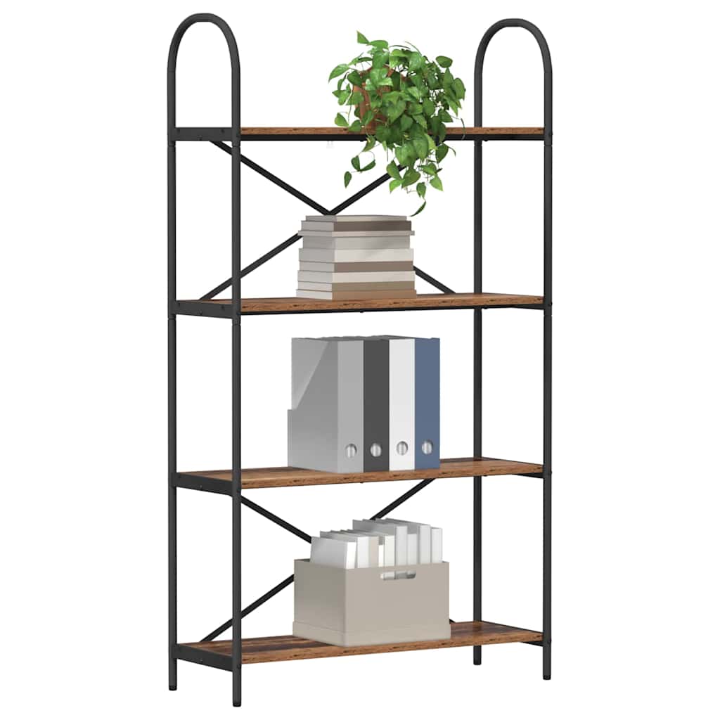Könyvespolc 4 szintes 80 x 30 x 146 cm Szerelt fa Öreg fa