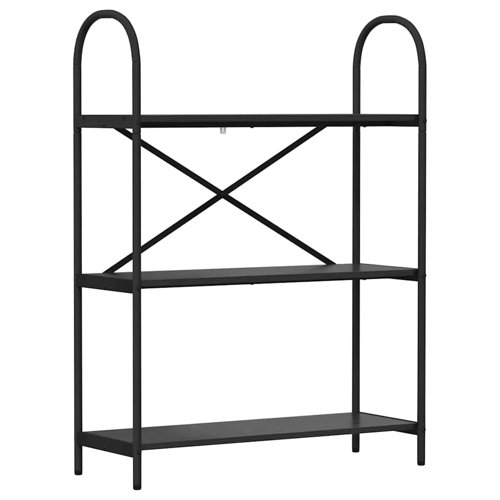 Könyvespolc 3 szintes 80 x 30 x 109 cm Szerelt fa Fekete tölgy