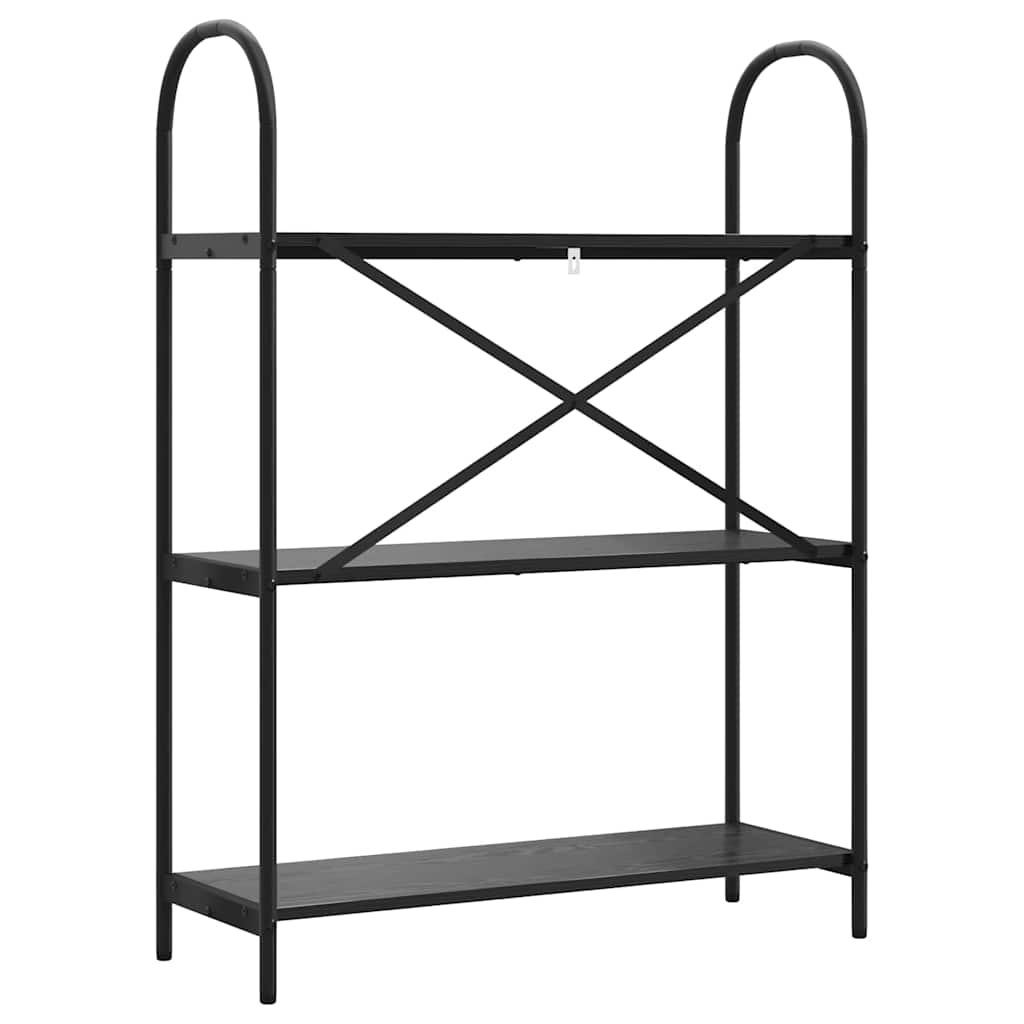 Könyvespolc 3 szintes 80 x 30 x 109 cm Szerelt fa Fekete tölgy