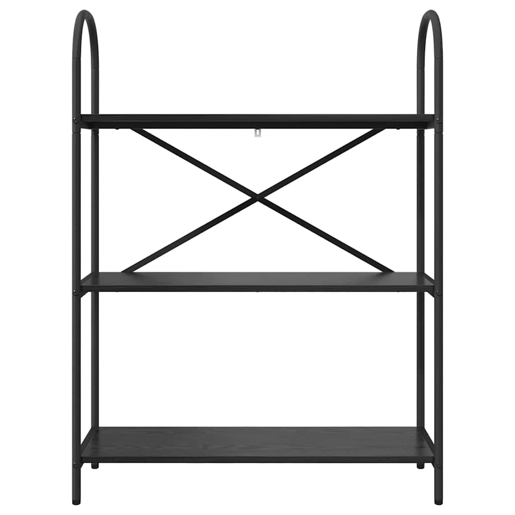 Könyvespolc 3 szintes 80 x 30 x 109 cm Szerelt fa Fekete tölgy