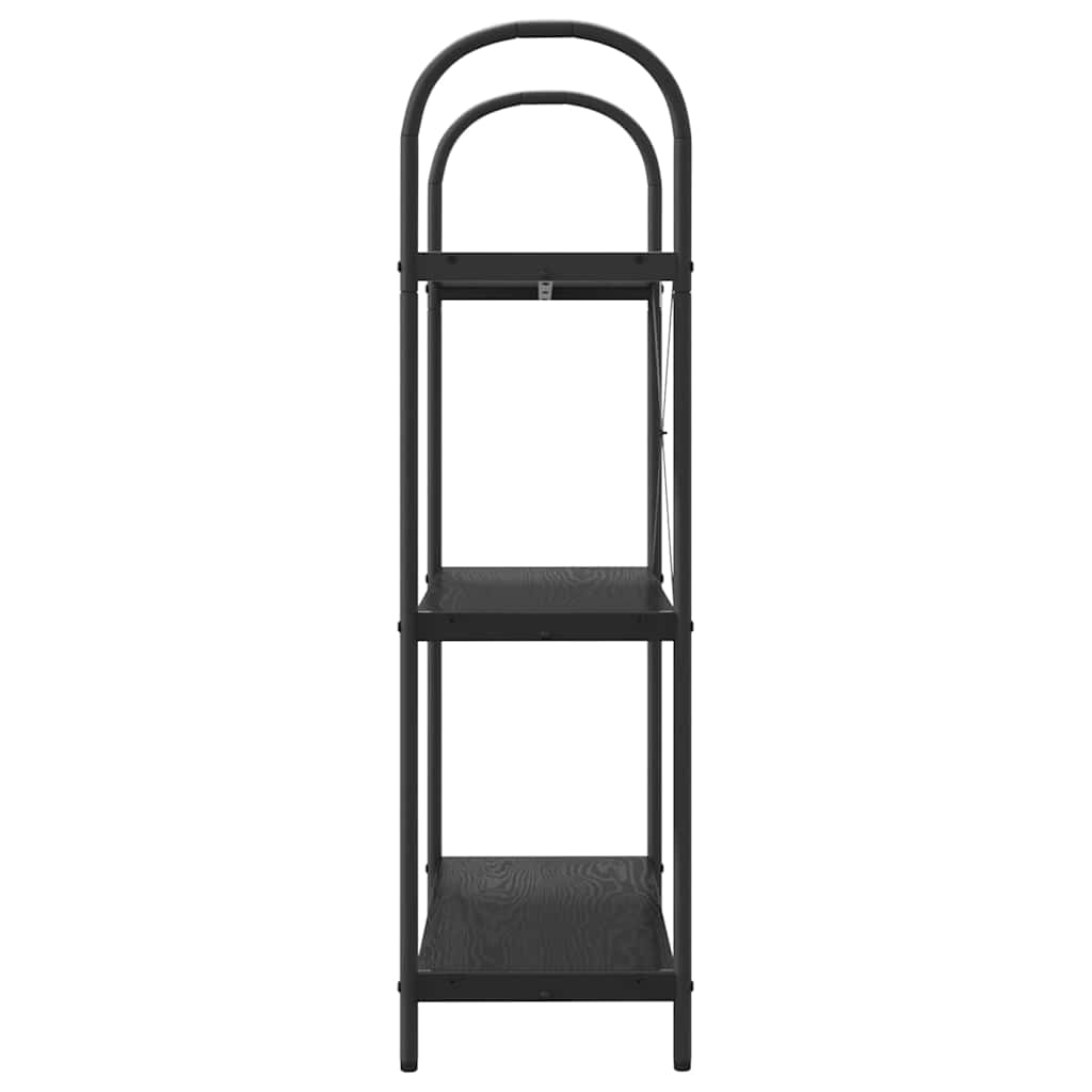 Könyvespolc 3 szintes 80 x 30 x 109 cm Szerelt fa Fekete tölgy