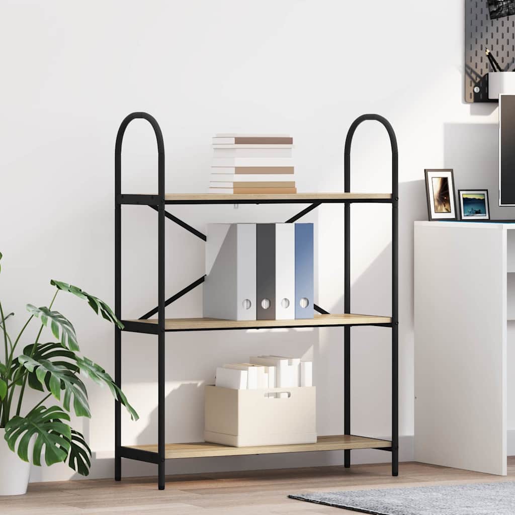 Könyvespolc 3 szintes 80 x 30 x 109 cm Szerelt fa Sonoma tölgy