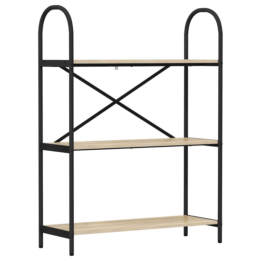 Könyvespolc 3 szintes 80 x 30 x 109 cm Szerelt fa Sonoma tölgy