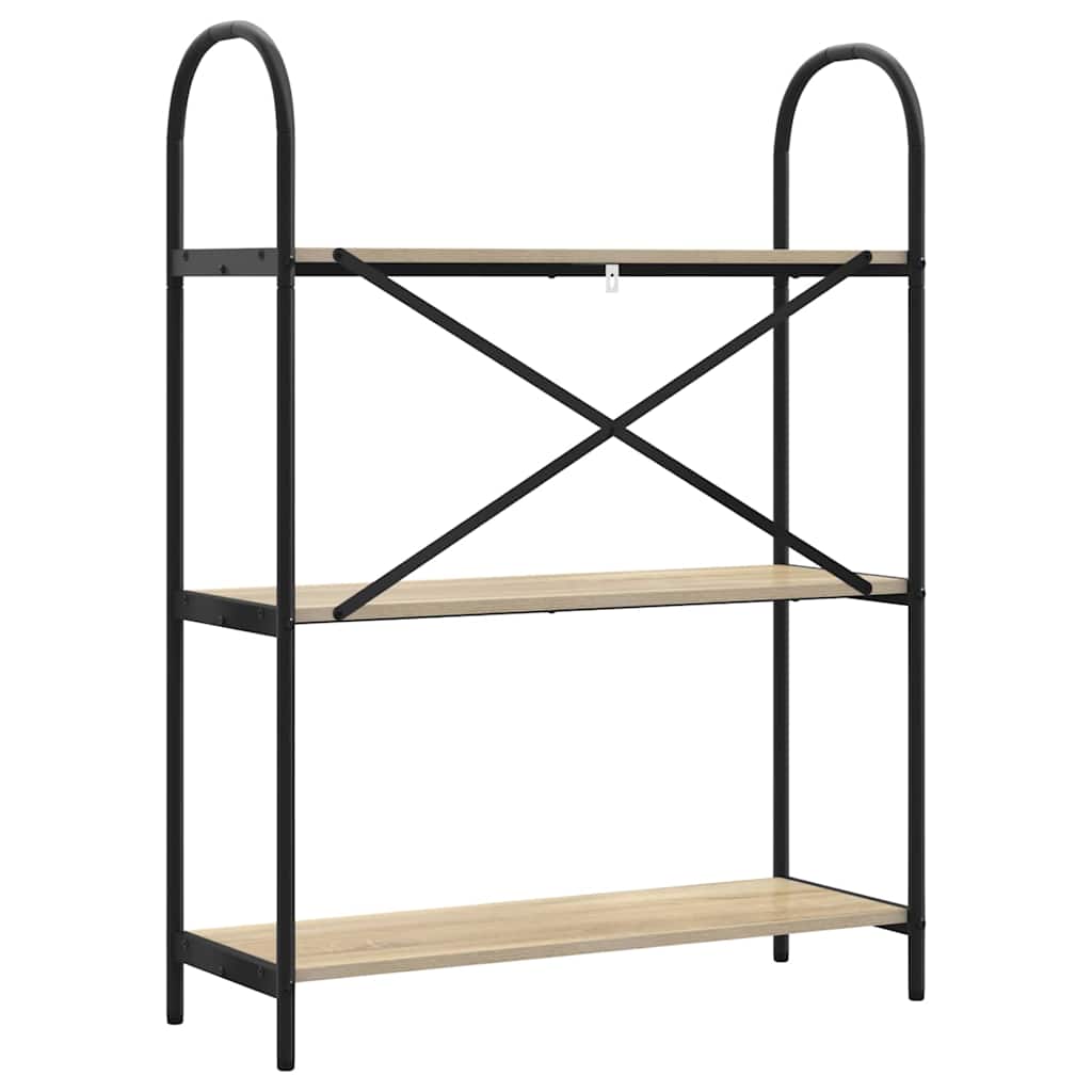 Könyvespolc 3 szintes 80 x 30 x 109 cm Szerelt fa Sonoma tölgy