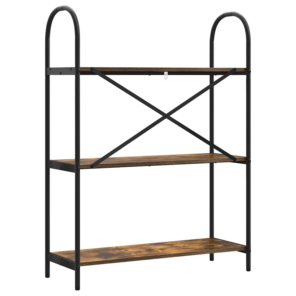 Könyvespolc 3 szintes 80 x 30 x 109 cm Szerelt fa Füstölt tölgy