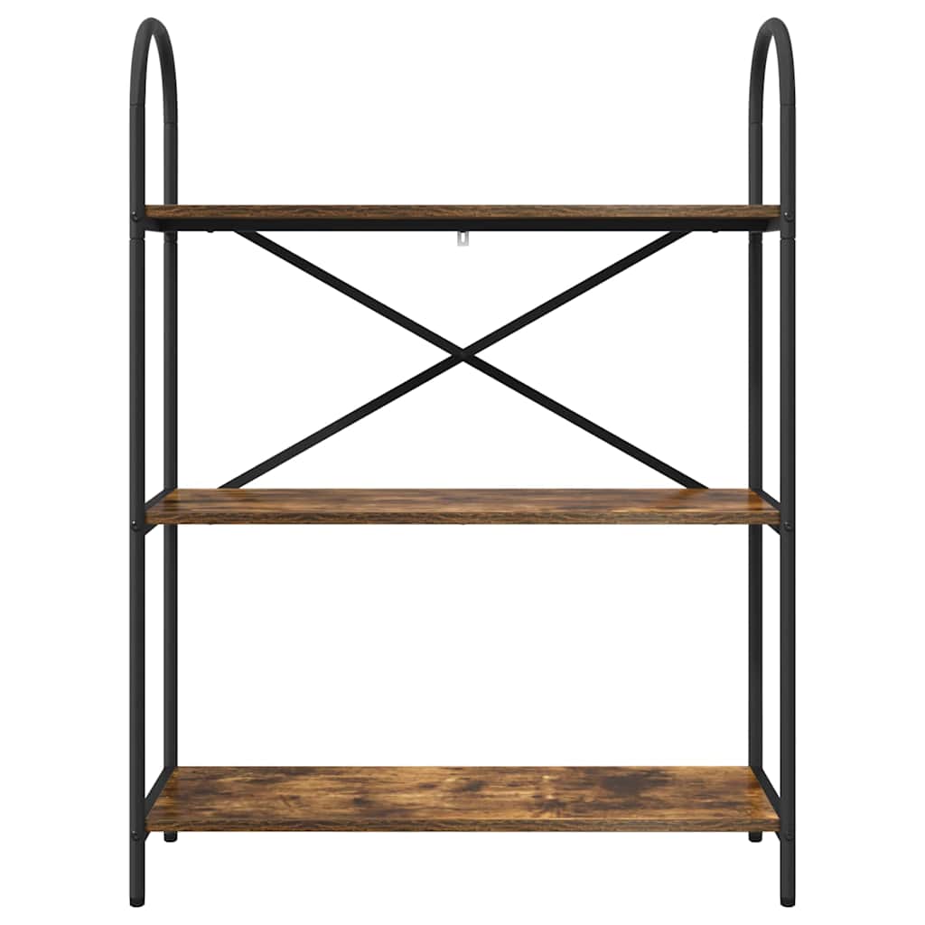 Könyvespolc 3 szintes 80 x 30 x 109 cm Szerelt fa Füstölt tölgy