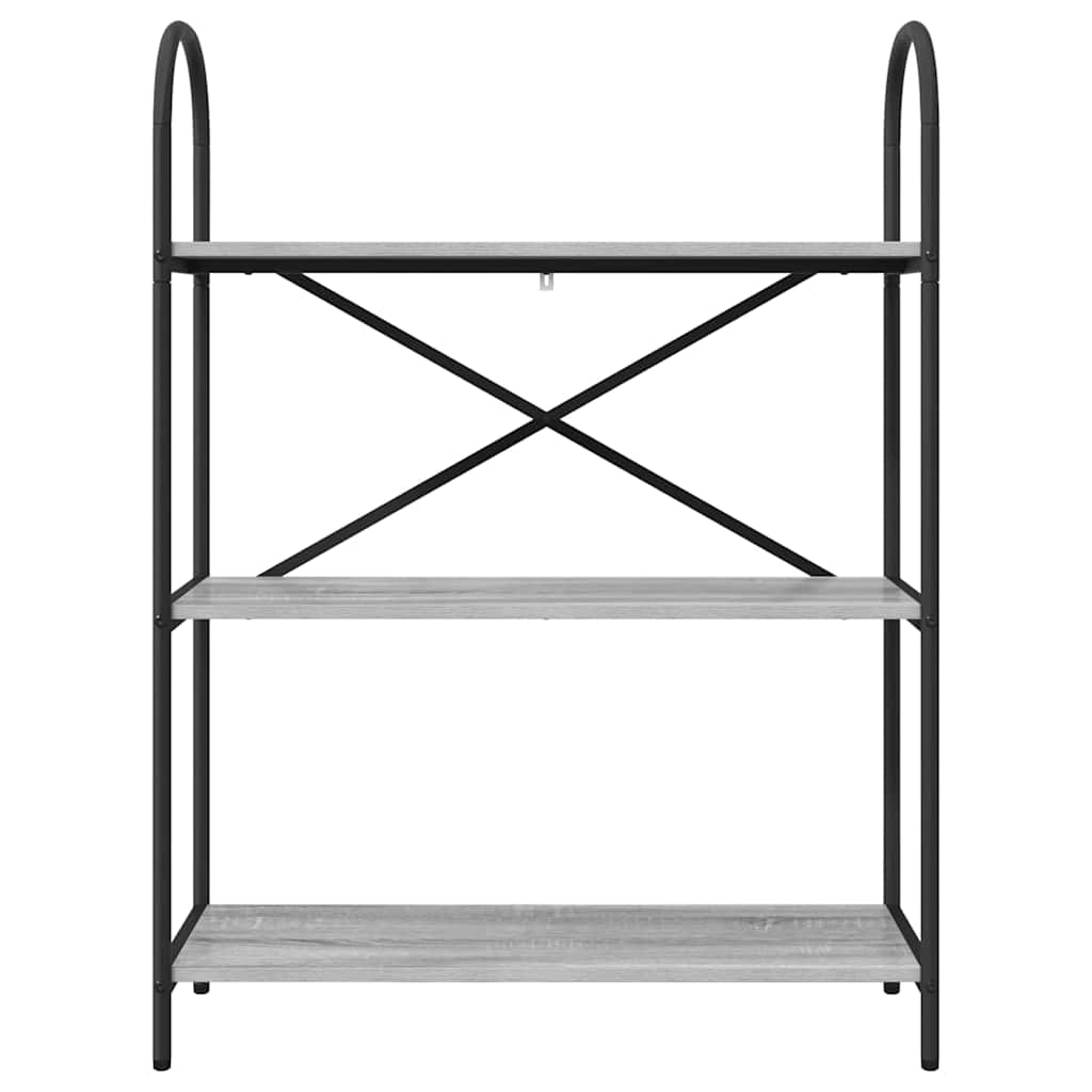 Könyvespolc 3 szintes 80 x 30 x 109 cm Szerelt fa Szürke Sonoma