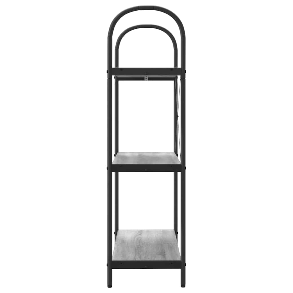 Könyvespolc 3 szintes 80 x 30 x 109 cm Szerelt fa Szürke Sonoma