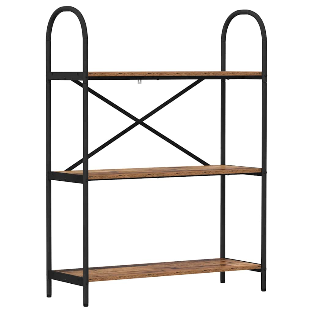 Könyvespolc 3 szintes 80 x 30 x 109 cm Szerelt fa Öreg fa