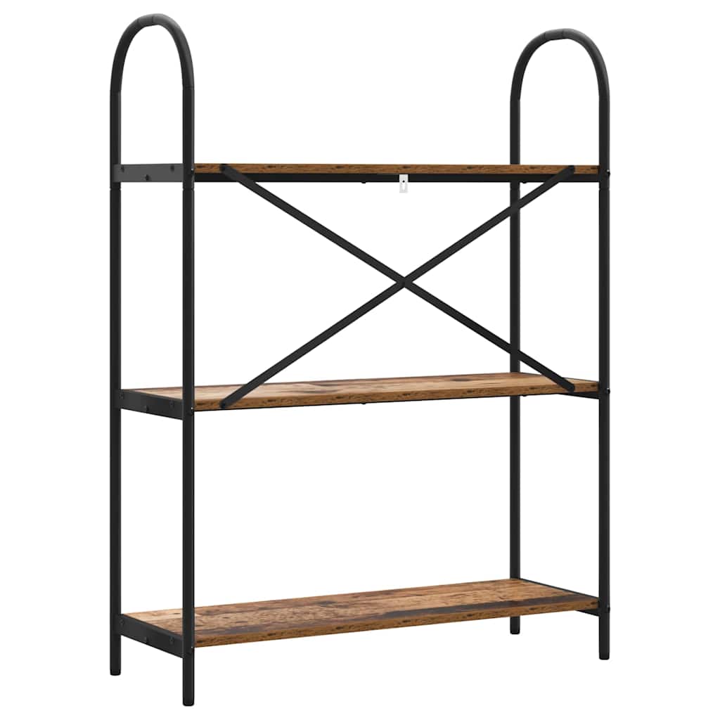 Könyvespolc 3 szintes 80 x 30 x 109 cm Szerelt fa Öreg fa