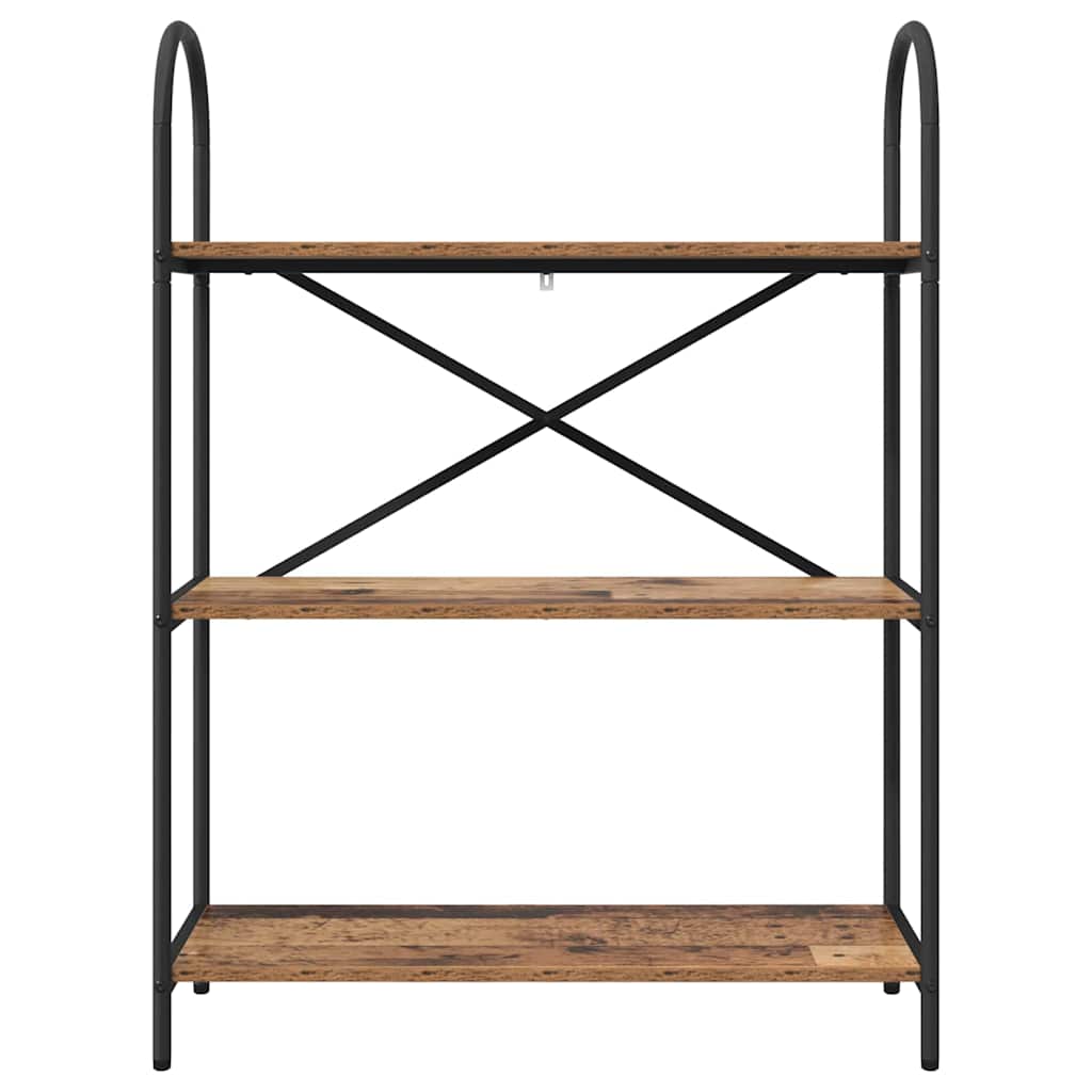 Könyvespolc 3 szintes 80 x 30 x 109 cm Szerelt fa Öreg fa