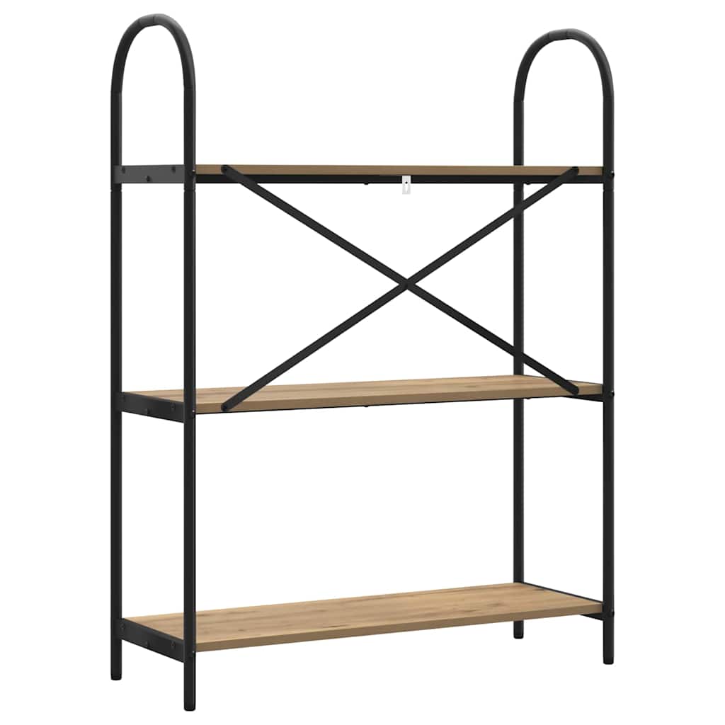 Könyvespolc 3 szintes 80 x 30 x 109 cm Szerelt fa Artisan tölgy